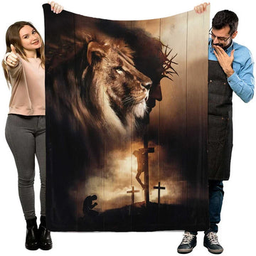 Jesus Portrait, The life of Jesus, Take my hand, Wooden Cross Jesus Blanket, Jesus Fleece Blanket for Bedroom